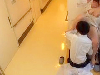 Japanese doctor fucks busty patient in clinic hallway  (Sex, Nippon)