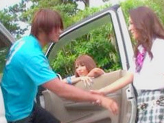 Japanese teens wildly reward young guy's fondness for nippon